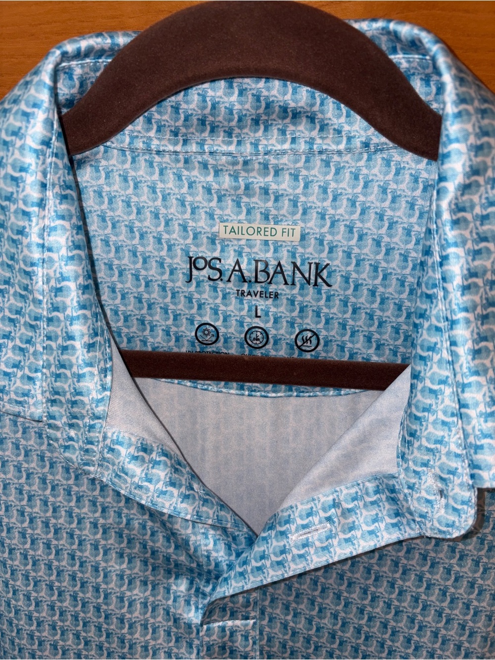 Jos. A. Bank Light Blue Micro-Pattern Polo - Picture 2 of 7
